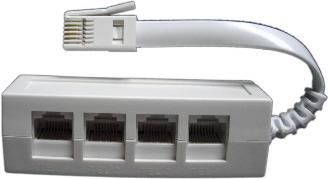 BT Male to 4 RJ45 Female Sockets