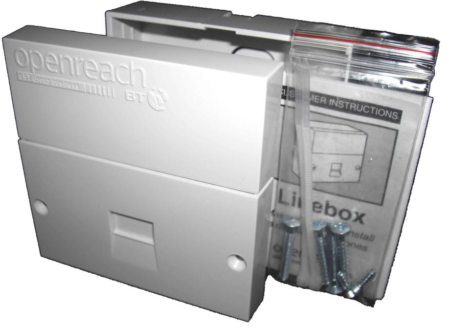 Openreach NTE5, back box, screws & instructions