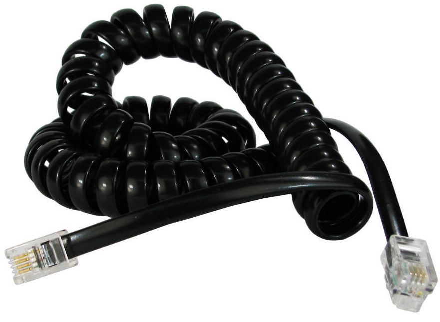 Telephone Handset Cord(RJ10/RJ22 4P4C) 1.5m BLACK