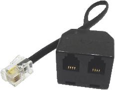 RJ10 Splitter/Doubler | 2 RJ10 Female to 1 RJ10 Male Plug