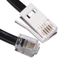 Telephone Line Cord - 4 Way (BT 431A to RJ11 6P4C) 3m BLACK 