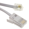 Telephone Line Cord - 4 Way (BT 431A to RJ11 6P4C) 3m WHITE 