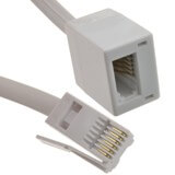 Telephone Extension lead, 10M 6 Way(631A) Use for PBX Extensions 