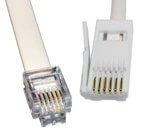 Telephone Line Cord - 6 Way (BT 631A to RJ12 6P6C) 3m WHITE 