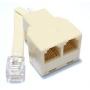 RJ10 Double Adaptor With Flylead (RJ10 Male on lead to 2 RJ10 Female)