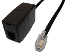 RJ10 Extension Lead (RJ10 Male to RJ10 Female), BLACK, 1.5M FLAT CABLE