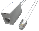 RJ10 Extension Lead (RJ10 Male to RJ10 Female), WHITE, 1.5M FLAT CABLE