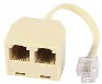 RJ11 Double Adaptor/Splitter With Flylead (RJ11 Male > 2 RJ11 Female)
